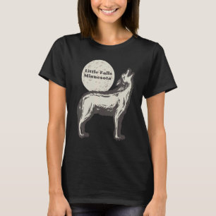 Little Falls Minnesota MN Wolf Moon Howling Souven T-Shirt