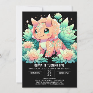 Little Fantasy Dinosaur Digital Geburtstag Einladung