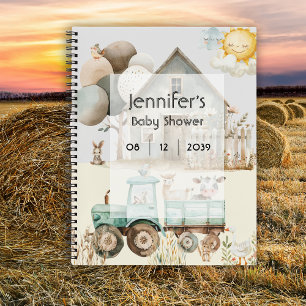 Little Farm Animal Baby Shower Neutral Guest Book Notizbuch