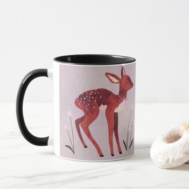 Little Fawn Whimsical Mug Tasse (Mit Donut)