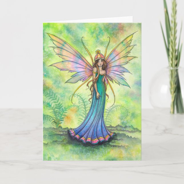 Little Fern Fairy Fantasy Art von Molly Harrison Karte (Vorderseite)