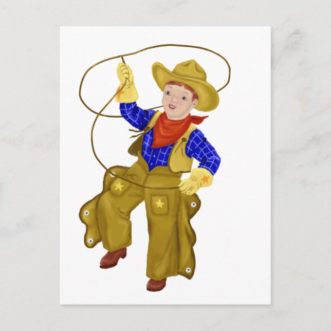 Little Fifties Style Cowboy Postkarte (Vorderseite)