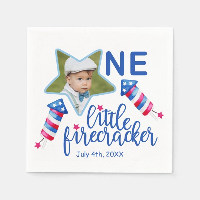 Little Firecracker 1. Geburtstag Napkins Serviette (Vorderseite)