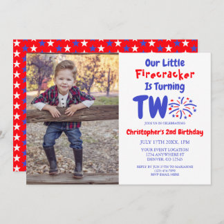 Little Firecracker 2. Geburtstag Einladung