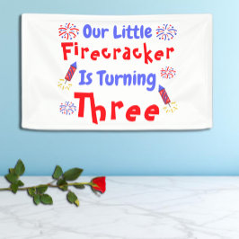 Little Firecracker 3. Geburtstag Banner