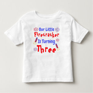 Little Firecracker 3. Geburtstag Kleinkind T-shirt