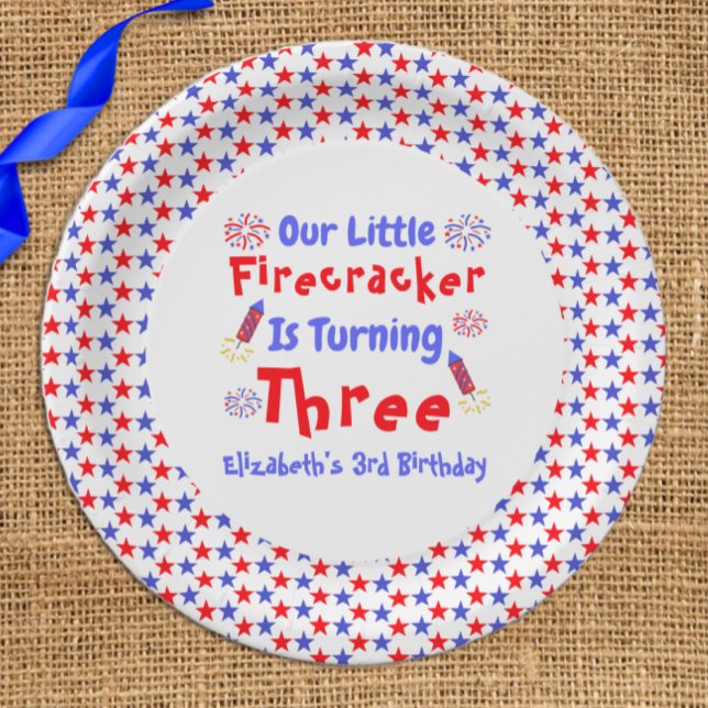 Little Firecracker 3. Geburtstag Pappteller (Von Creator hochgeladen)