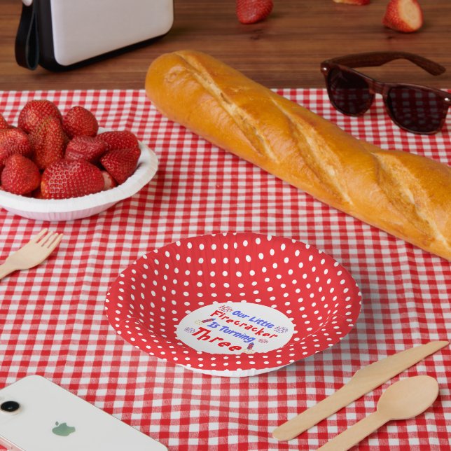 Little Firecracker 3. Geburtstag Pappteller (Picknick)