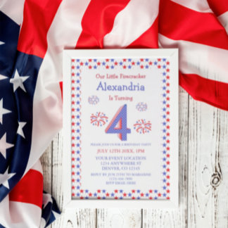 Little Firecracker 4. Geburtstag Einladung