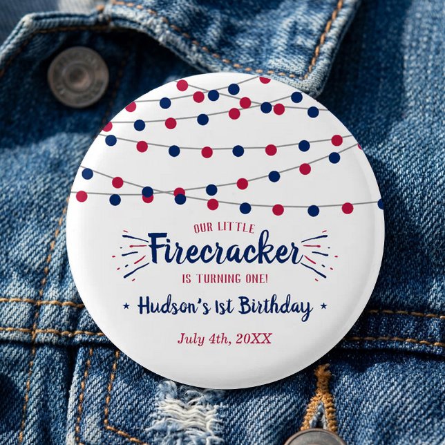 Little Firecracker 4. Juli 1. Geburtstag Party Button (Von Creator hochgeladen)
