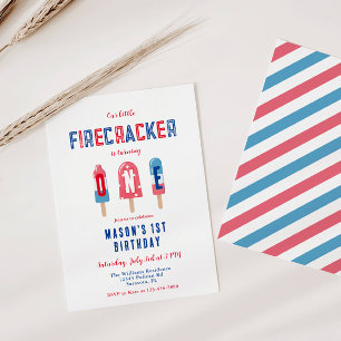 Little Firecracker 4. Juli 1. Geburtstag Party Einladung