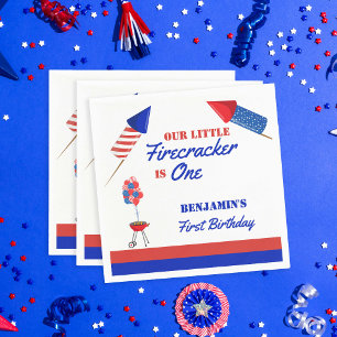 Little Firecracker 4. Juli 1. Geburtstag Serviette