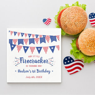 Little Firecracker 4. Juli 1. Geburtstag Serviette