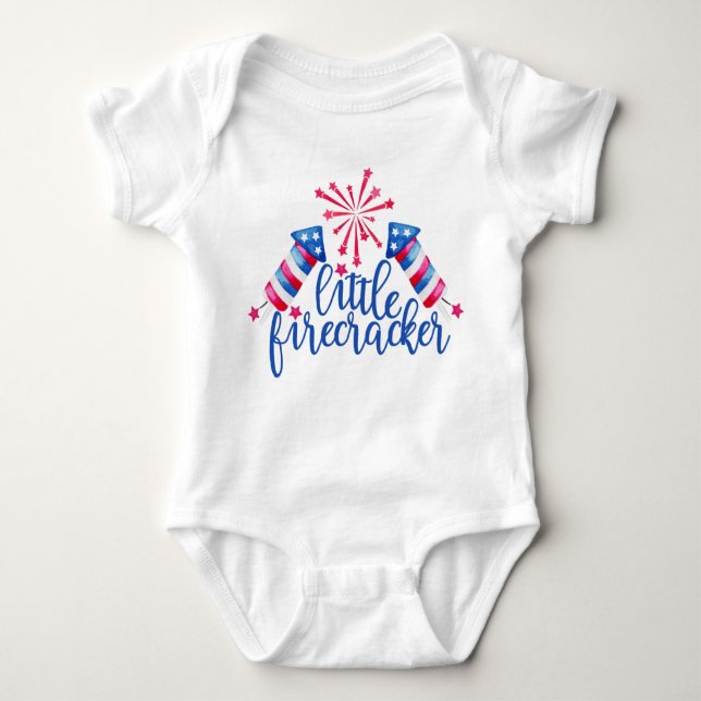 Little Firecracker 4. Juli Baby Bodysuit Baby Strampler (Vorderseite)