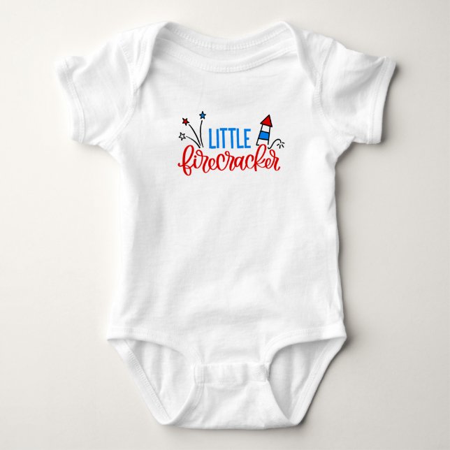 Little Firecracker 4. Juli Bodysuit-Shirt Baby Strampler (Vorderseite)