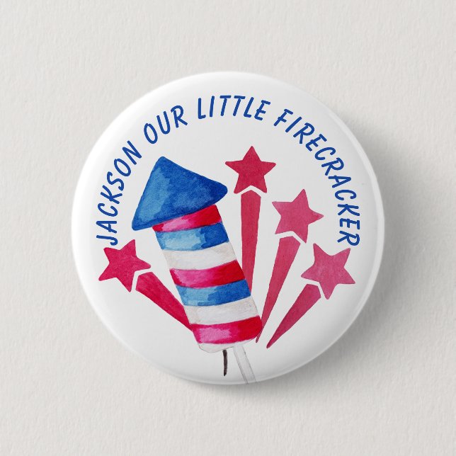 Little Firecracker 4. Juli Geburtstagspartei Button (Vorderseite)
