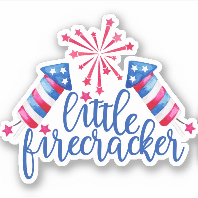 Little Firecracker 4. Juli Red White & Blue Aufkleber (Vorderseite)