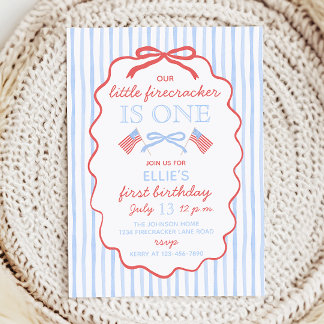 Little Firecracker 4th of July 1st Birthday Einladung