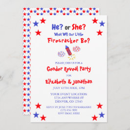 Little Firecracker American Gender Reveal Einladung