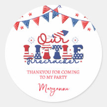 Little Firecracker Geburtstagsparty Danke Sticker