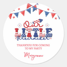 Little Firecracker Geburtstagsparty Danke Sticker
