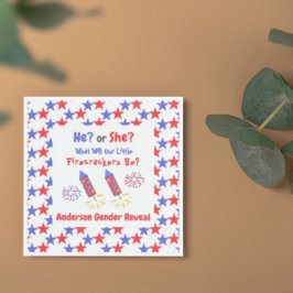 Little Firecracker Gender Reveal Serviette