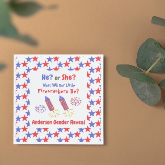 Little Firecracker Gender Reveal Serviette (Von Creator hochgeladen)