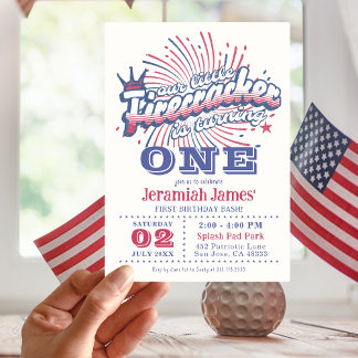Little Firecracker ist 1 Amerikanische Unabhängigk Einladung
