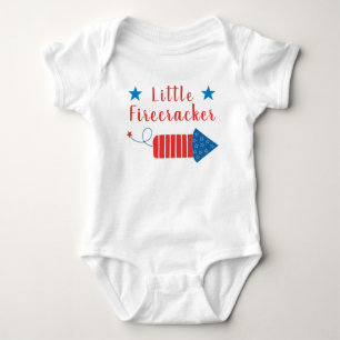Little Firecracker Stars Streifen Rot Weiß Blau Baby Strampler