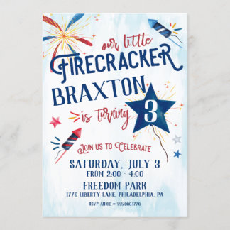 Little Firecracker zum Geburtstag Einladung