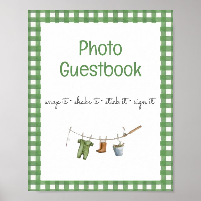 Little Fisherman Baby Photo Guestbook Poster (Vorne)