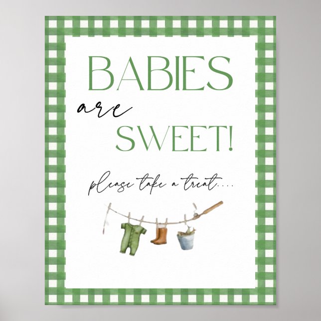 Little Fisherman Baby Shower Babies are Sweet Poster (Vorne)