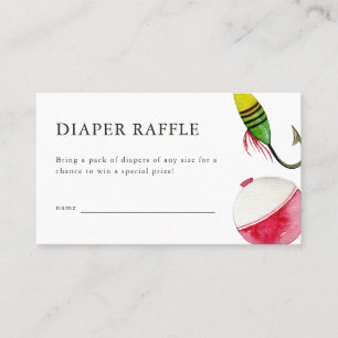 Little Fisherman Baby Shower Diaper Raffle Card Platzkarte