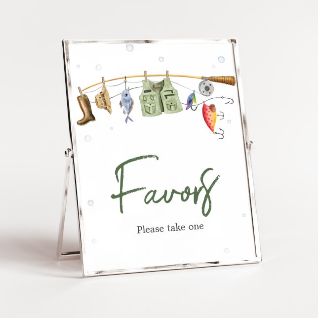 Little Fisherman Baby Shower Favoriten Poster (Boho Fisherman Baby Shower Favors Sign)