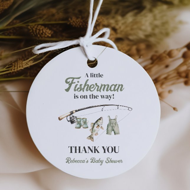 Little Fisherman Clothesline Fishing Baby Shower Geschenkanhänger (Von Creator hochgeladen)