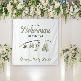 Little Fisherman Clothesline Fishing Baby Shower Wandteppich
