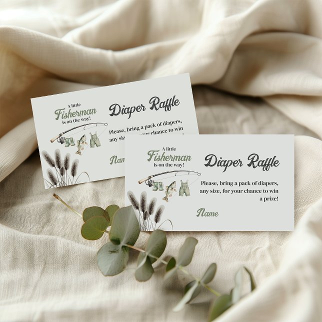 Little Fisherman Fishing Baby Shower Diaper Raffle Begleitkarte (Von Creator hochgeladen)