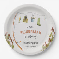 Little Fisherman Fishing Baby Shower Paper Teller