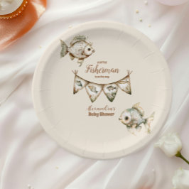 Little Fisherman Fishing Baby Shower Pappteller