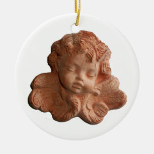 LITTLE FLORENTINE ANGEL Red Ruby Gem Stone Keramikornament