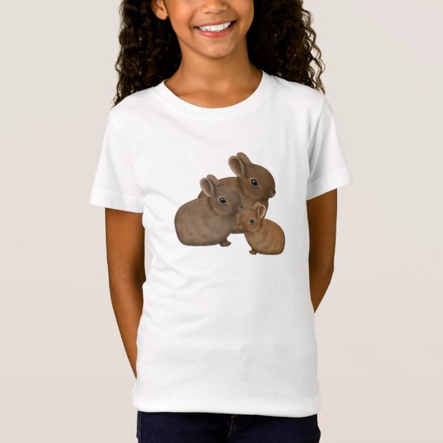 Little Fluffy Bunny Rabbits T-Shirt (Vorderseite)
