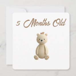 Little Forest Friends Baby Milestone Card –5 Month Feiertagskarte