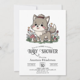 Little Forest Wolf Babydusche Einladung