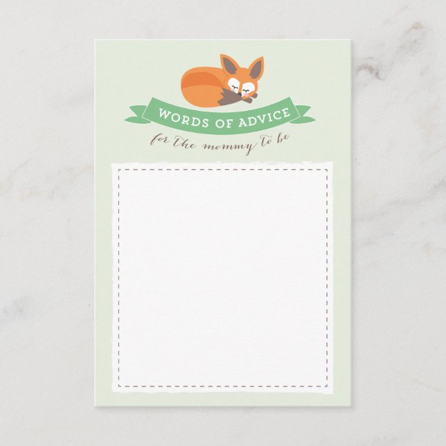 Little Fox Advice Cards Kinderduschenspiel Hinweiskarte (Vorderseite)