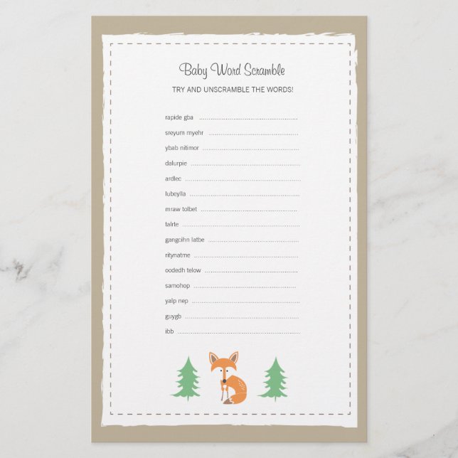 Little Fox Baby Word Scramble Game (Vorderseite)