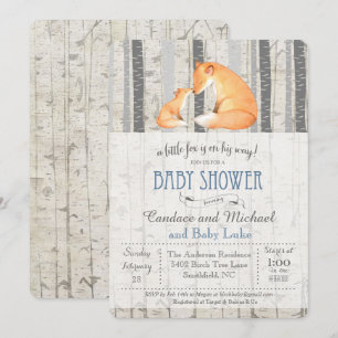 Little Fox Birken-Baby-Party-Einladung Einladung