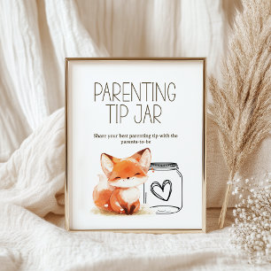 Little Fox Erziehungstipps Geldgeschenk Baby Showe Poster