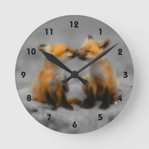 Little Fox Liebe Runde Wanduhr
