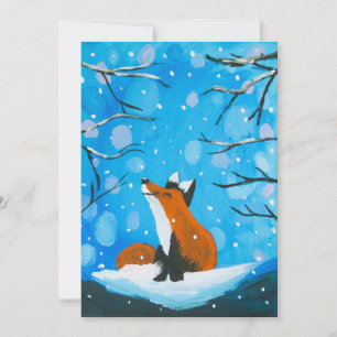 Little Fox Lieben Schnee Feiertagskarte
