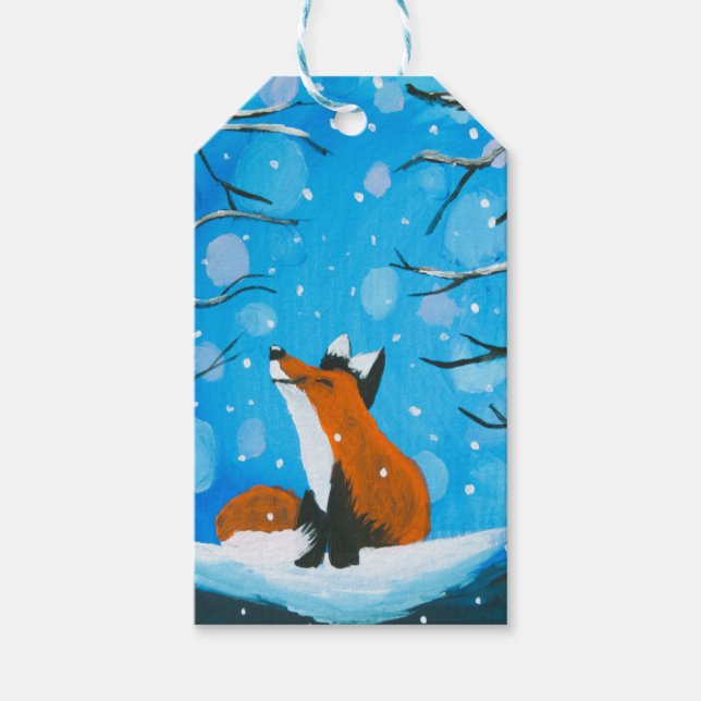 Little Fox Lieben Schnee Geschenkanhänger (Vorderseite)